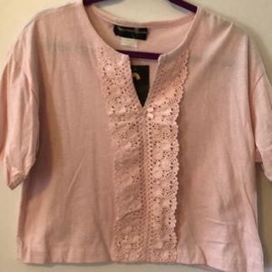 Cutting Edge pink cropped top